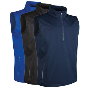 Glenmuir Mens Water Repllent Zip Neck Performance Sleeveless Windshirt